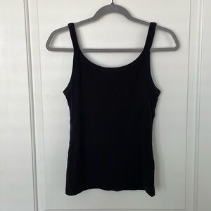 Basic black ribbed tank top